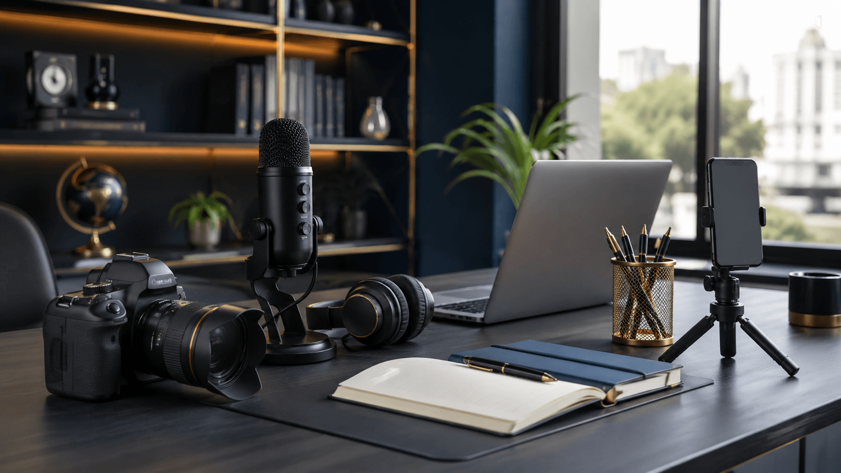 Media production and digital communication workspace
